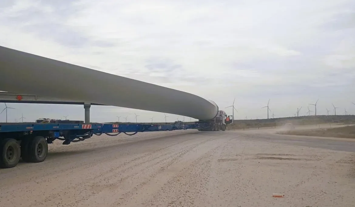 Palas eólicas de 75 metros desafían rutas bonaerenses