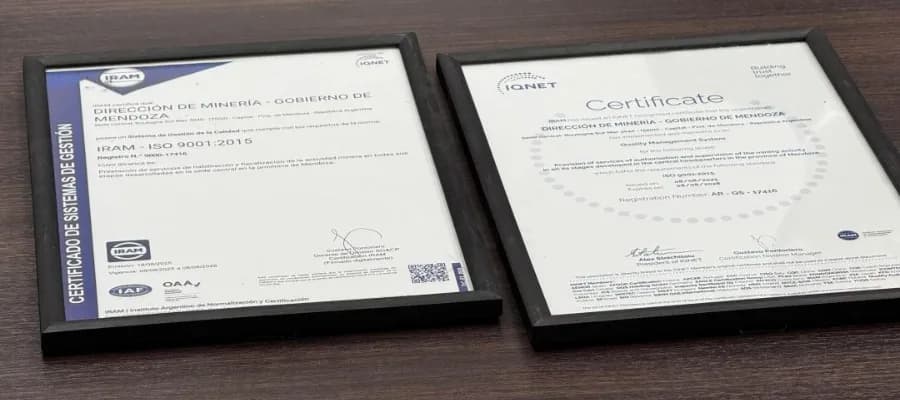 Mendoza supera auditoría ISO 9001 minera